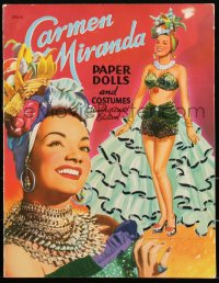 3t0353 CARMEN MIRANDA Saalfield softcover book 1952 Paper Dolls and Costumes in full color!