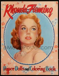 3t0370 RHONDA FLEMING Saalfield softcover book 1954 paper dolls and pictures of her to color!