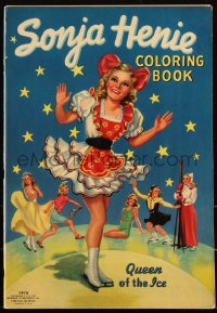 3t0374 SONJA HENIE softcover book 1939 the Queen of Ice's own fun-time coloring book!