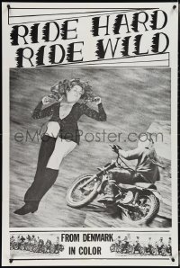 3t0987 RIDE HARD, RIDE WILD 1sh 1970 Lee Frost, motorcycle racing & sexy women, 'from Denmark'!