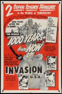 3t0809 CAPTIVE WOMEN/INVASION U.S.A. 1sh 1956 The World 1000 Years From Now!