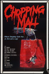 3t0813 CHOPPING MALL 1sh 1986 where shopping can cost you an arm and a leg, gruesome Akins art!