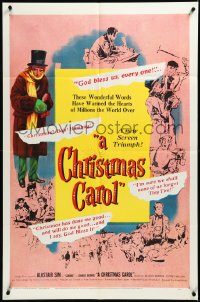 3t0814 CHRISTMAS CAROL 1sh 1951 Charles Dickens holiday classic, Sim as Scrooge, very rare!