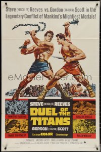 3t0839 DUEL OF THE TITANS 1sh 1963 Corbucci, Steve Hercules Reeves vs Gordon Tarzan Scott!