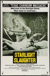 3t0842 EATEN ALIVE 1sh 1977 Tobe Hooper, wild image of sexy bound girl on bed, Starlight Slaughter!