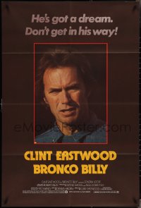 3t0807 BRONCO BILLY English 1sh 1980 Clint Eastwood, cool different close-up image & tagline!