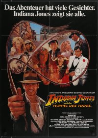 3t0306 INDIANA JONES & THE TEMPLE OF DOOM German 1984 different art of Harrison Ford by Reynolds!