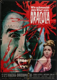 3t0313 TASTE THE BLOOD OF DRACULA German 1970 Hammer, art of vampire Christopher Lee by Rehak!