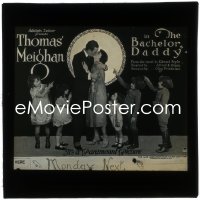 3t1198 BACHELOR DADDY glass slide 1922 Thomas Meighan kisses Leatrice Joy as five kids watch!