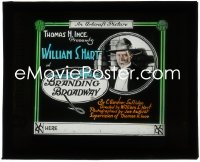 3t1208 BRANDING BROADWAY glass slide 1918 great portrait of William S. Hart, he also directed!