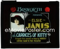 3t1219 CAPRICES OF KITTY glass slide 1915 starring Elsie Jean & written by herself, great portrait!