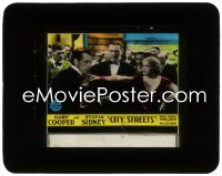 3t1223 CITY STREETS glass slide 1931 Gary Cooper, Sylvia Sidney, Paul Lukas, Rouben Mamoulian, rare!