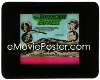 3t1245 HURRICANE EXPRESS glass slide 1932 young John Wayne, art of trains colliding, serial!