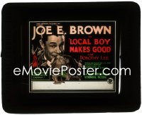 3t1259 LOCAL BOY MAKES GOOD glass slide 1931 track star Joe E. Brown in love triangle, rare!