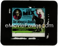 3t1264 MIRACLE RIDER glass slide 1935 great images of Tom Mix close up & riding his horse Tony Jr.!