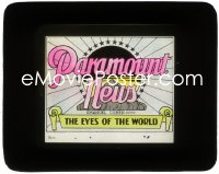 3t1274 PARAMOUNT NEWS glass slide 1930s The Eyes of the World, great image of the studio logo, rare!