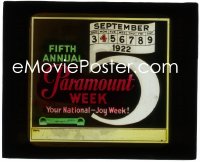 3t1275 PARAMOUNT WEEK advertising glass slide 1922 Your National-joy Week, fifth annual event!