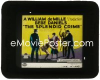 3t1297 SPLENDID CRIME glass slide 1925 cops searching Bebe Daniels & Neil Hamilton, lost film!