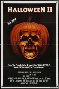 3t0878 HALLOWEEN II 1sh 1981 cool jack-o-lantern skull image, more of the night HE came home!