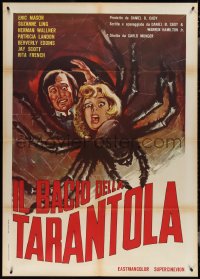 3t0094 KISS OF THE TARANTULA Italian 1p 1976 different Originario art of stars & giant spider in web!