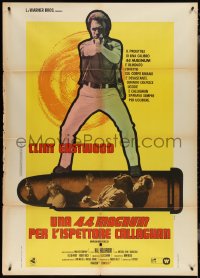 3t0098 MAGNUM FORCE Italian 1p 1973 different Ferrini art of Eastwood as Dirty Harry on huge bullet!