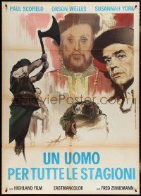 3t0100 MAN FOR ALL SEASONS teaser Italian 1p 1967 art of a King who does not look like Robert Shaw!