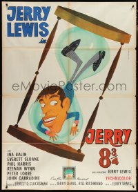 3t0117 PATSY Italian 1p 1964 completely different art of Jerry Lewis in giant hourglass by Timperi!