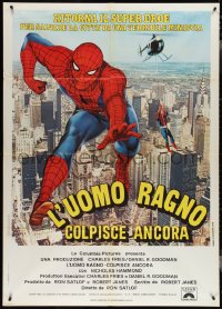 3t0124 SPIDER-MAN STRIKES BACK Italian 1p 1979 Marvel Comics, slinging webs over New York City!