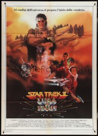 3t0126 STAR TREK II Italian 1p 1982 The Wrath of Khan, Leonard Nimoy, William Shatner, Bob Peak art!