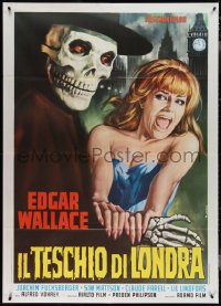 3t0139 ZOMBIE WALKS Italian 1p 1969 Edgar Wallace, Casaro art of skeleton guy & sexy girl in London!