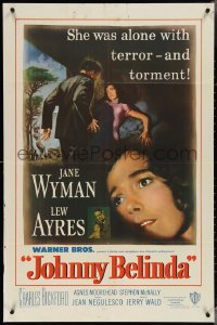 3t0901 JOHNNY BELINDA 1sh 1948 Jane Wyman was alone with terror and torment, Lew Ayres