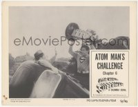 3t0646 ATOM MAN VS SUPERMAN chapter 6 LC 1950 angry Kirk Alyn in full costume lifts engine in air!