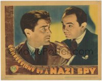 3t0660 CONFESSIONS OF A NAZI SPY LC 1939 c/u of Edward G. Robinson threatening Francis Lederer, rare!