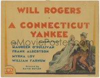 3t0620 CONNECTICUT YANKEE TC 1931 Will Rogers & sexy Myrna Loy, from Mark Twain story, ultra rare!