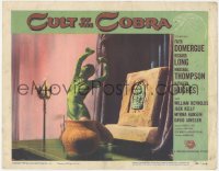 3t0663 CULT OF THE COBRA LC #4 1955 wacky image of snake woman rising from basket on altar!