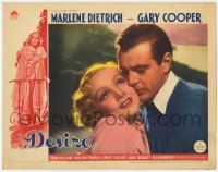 3t0666 DESIRE LC 1936 best romantic close up of jewel thief Marlene Dietrich & Gary Cooper!