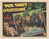 3t0668 DICK TRACY MEETS GRUESOME LC #3 1947 close up of Boris Karloff sitting in restaurant!