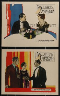 3t0602 DON'T CALL IT LOVE 2 LCs 1923 Jack Holt & pretty Agnes Ayres sitting at table + w/ La Rocque!