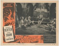 3t0675 FIRE MAIDENS OF OUTER SPACE LC #6 1956 sexy girl dances before sacrifice on altar!