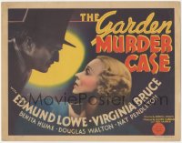 3t0632 GARDEN MURDER CASE TC 1936 Edmund Lowe as detective Phil Vance, Virginia Bruce, ultra rare!