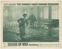 3t0688 HOUSE OF WAX 2D LC #8 1953 Phyllis Kirk runs down street to escape killer in the rain!