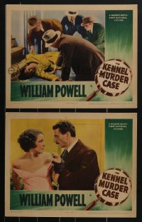 3t0605 KENNEL MURDER CASE 2 LCs R1942 Pallette, Barrat threatening Helen Vinson, Philo Vance mystery!