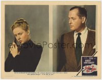 3t0700 LADY IN THE LAKE LC #7 1947 c/u of Robert Montgomery eavesdropping on Audrey Totter w/ phone!