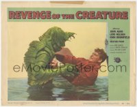 3t0732 REVENGE OF THE CREATURE LC #7 1955 c/u of John Bromfield in water attacked by the monster!