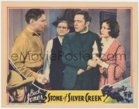 3t0744 STONE OF SILVER CREEK LC 1935 wounded Buck Jones stares at man's bandaged arm by Noel Francis!