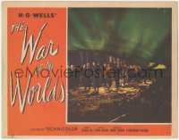 3t0757 WAR OF THE WORLDS LC #5 1953 Gene Barry and lots of people approaching the alien ship!