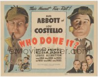 3t0640 WHO DONE IT TC 1942 detectives Bud Abbott & Lou Costello with Sherlock Holmes hats & pipes!