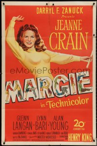 3t0923 MARGIE 1sh 1946 great artwork of sexy Jeanne Crain, plus cool title design!