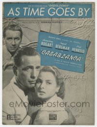 3t0285 CASABLANCA sheet music 1942 Humphrey Bogart, Ingrid Bergman, classic As Time Goes By!