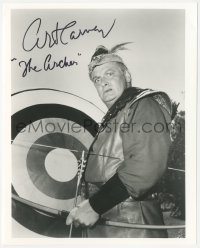 3t1122 ART CARNEY signed 8x10 REPRO photo 1980s great portrait as The Archer w/bow & arrow in TV's Batman!